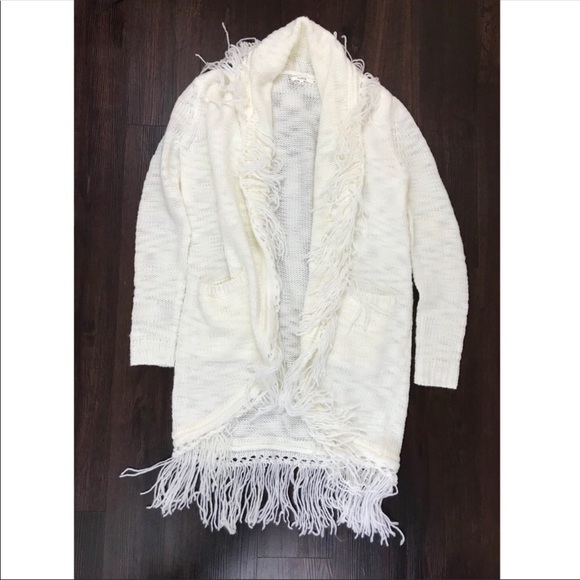 Tularosa Dreamer Fringe Cardigan in Ivory XS - Picture 2 of 4